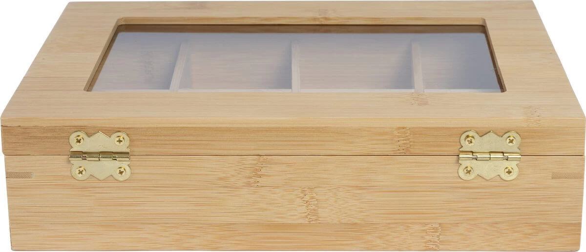 Point Virgule Theedoos 29 X 20 X 7,5 Cm 8 Vakken Bamboe - Afbeelding 3