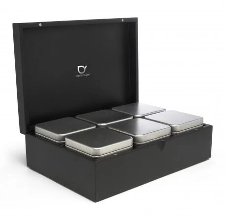 Bredemeijer Theedoos Met 6 Blikjes Bamboe Zwart - Afbeelding 2