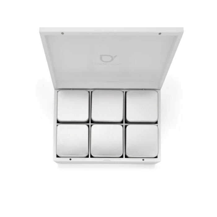 Bredemeijer Theedoos Met 6 Blikjes Bamboe Wit - Afbeelding 2