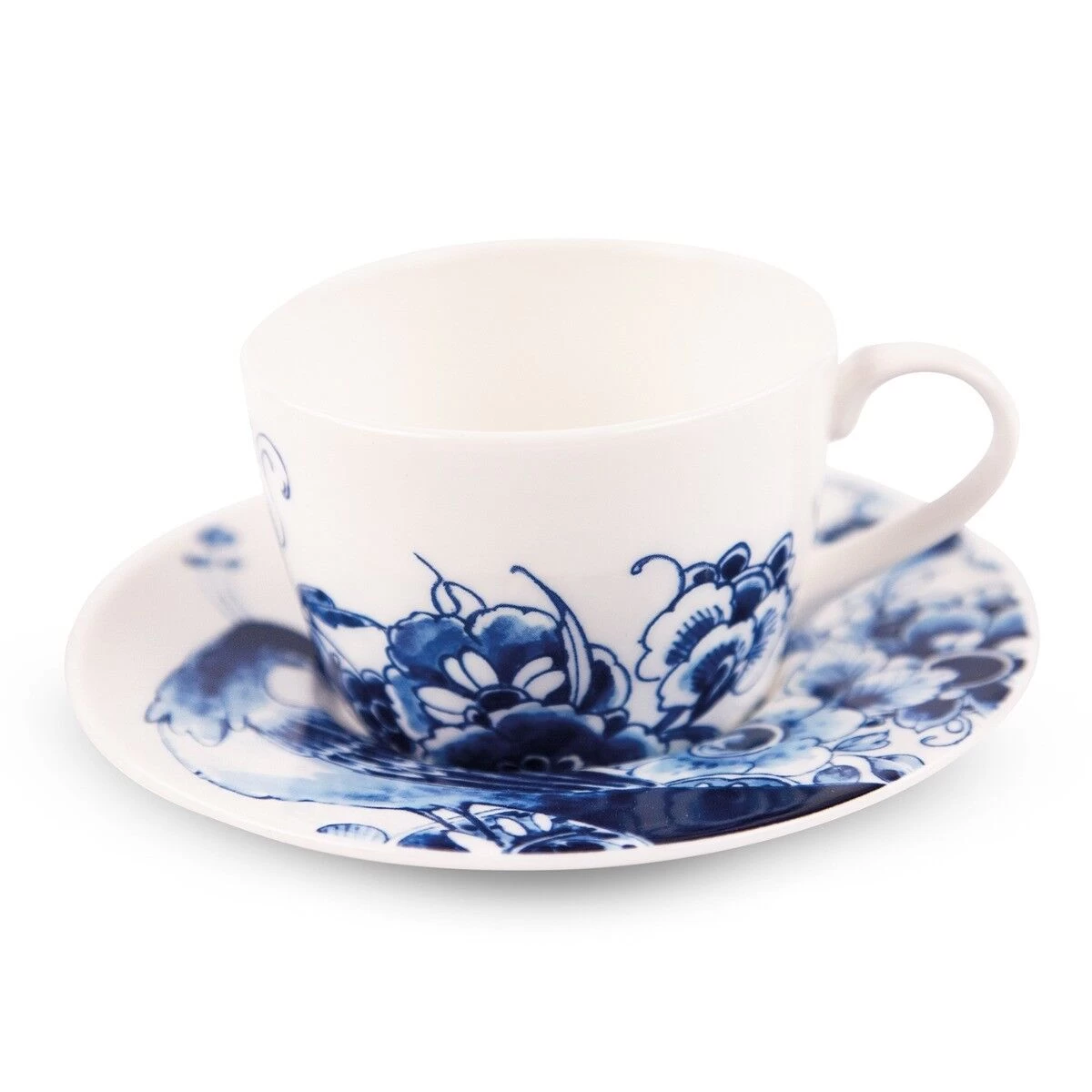 Royal Delft Peacock Symphony Theekop + Schotel 220 Ml Aardewerk