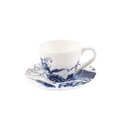 Royal Delft Peacock Symphony Espressokop + Schotel 100 Ml Aardewerk