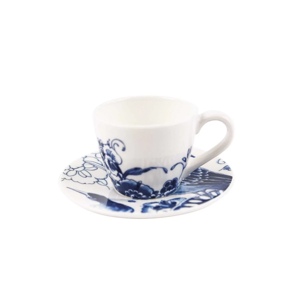 Royal Delft Peacock Symphony Espressokop + Schotel 100 Ml Aardewerk