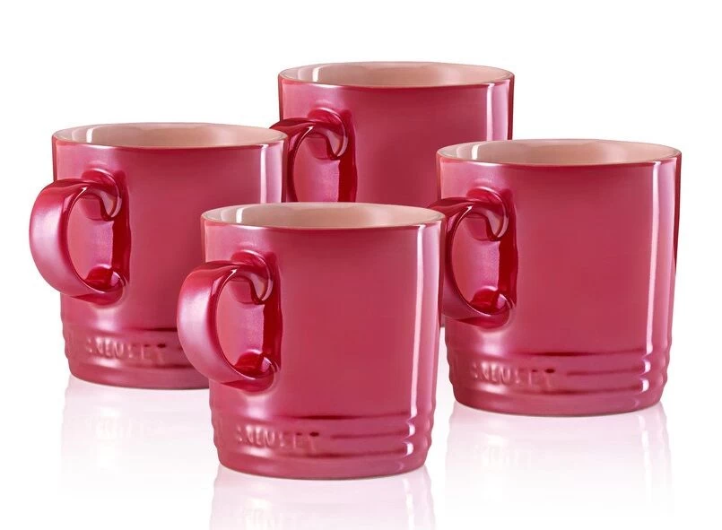 Le Creuset Metallics Mok 350 Ml Aardewerk Kersrood 4 Stuks - Afbeelding 2